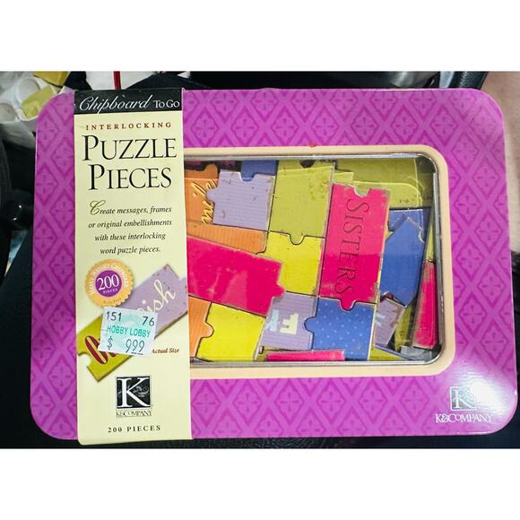 interlocking puzzle pieces- Chipboard 200 pieces-  SISTERS￼ - Picture 1 of 2